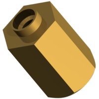9666B-B-1032-14 SWG STDF 3/8 HEX X 1/8 L, 10-32 THD BR/ET